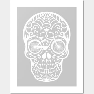 Vintage Mexican Skull - White on Grey Posters and Art